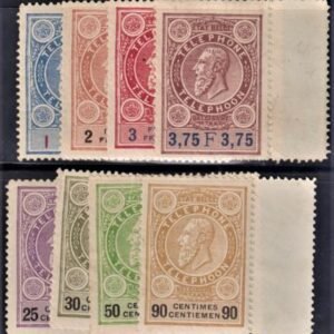 Belgium TP21 - TP28 F - VF Mint NH with Attatched Gutters cv 70