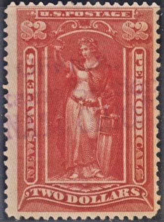 INV-20983itExt_4bff5c64-d129-4b7d-8915-3b4aedbe4701 US PR120 Newspaper F - VF Used Nice Violet Straight Line Cancel cv $110