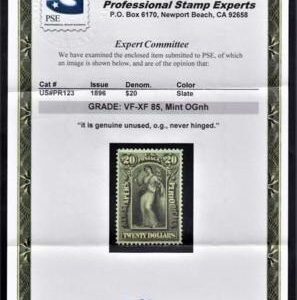 US PR123 Newspaper VF - XF Unused NH PSE 85 Cert cv $145