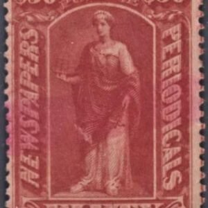 US PR124 Newspaper F - VF Used Red Brush Cancel cv $400