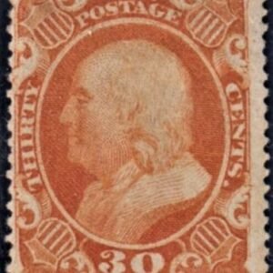 US 38 Early Classics Fine Mint LH OG, Rich Orange Color - PF + Crowe Certs cv $1,900