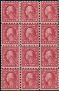 US 505 Washington / Franklin NH Error Block of 12 - Very Fresh cv $1,250