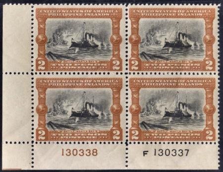 INV-21152itExt_7040decd-08ac-419e-bbf7-452da4c95745 US Possessions - Philippines 444 F - VF Unused NH LL Corner Plate # Block cv $110