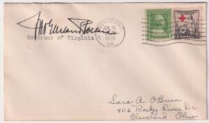 US 702 Autographed Cover, John Garland Pollard, Governor of VA
