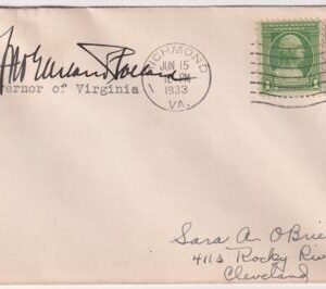 US 702 Autographed Cover, John Garland Pollard, Governor of VA