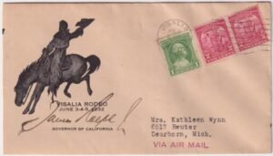 US 715 + 705  Autographed Cover, James Rolph, Governor of CA