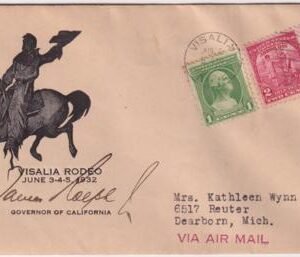 US 715 + 705  Autographed Cover, James Rolph, Governor of CA