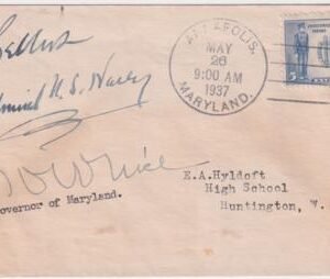 US 794 Autographed FDC, Harry W. Nice, Gov. + More Signatures