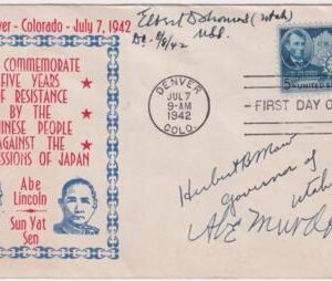 US 906 Autographed FDC, Herbert Mawi, Governor + Senators of Utah