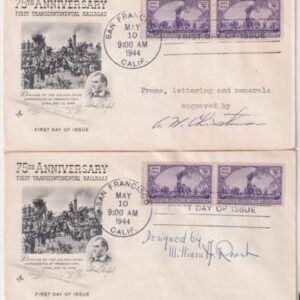 US 922 Set of 2 Matched Autographed FDC's, Signed by Designer and Engraver