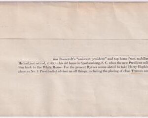 US 932   Autographed FDC  Signed by James F. Byrne, Sec. of State