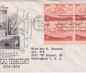 US 1061 Autographed FDC Signed by Frank Carlson, Senator