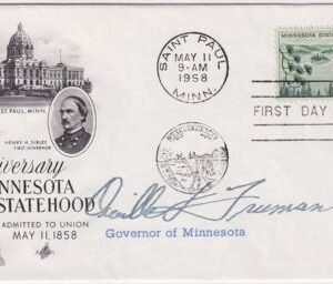 US 1106 Autographed FDC Signed by Orville L. Freeman, Gov. of Minnesota