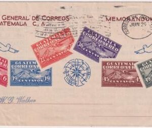 Guatemala 1930 "Memorandum Postal'  Preprinted Cover C7 Style Imprinted Stamps