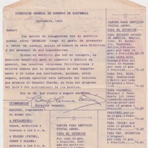 Guatemala 1930 "Memorandum Postal'  Preprinted Cover C7 Style Imprinted Stamps