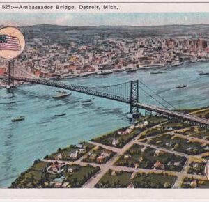 US 1930 C13  XF Zeppelin Flight PPC , Picture of Ambassador Bridge