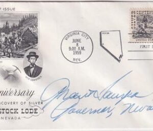 US 1130 Autographed FDC Signed by Grant Sawyer, Governor of NV