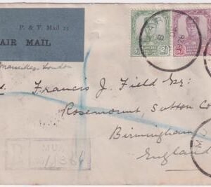 Mayasia, Penang 1929 Penang-Amsterdam Airmail Flight addressed to England