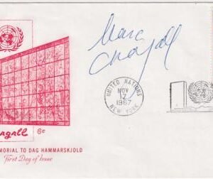UN NY 179 Autographed FDC Signed by Marc Chagall, Artist