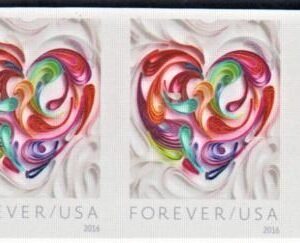 US 5036a Modern Imperf Quilted Paper Heart Pair