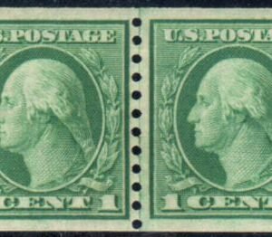 US 452 Washington / Franklin F - VF Mint NH Line Pair, Pristine! cv $160