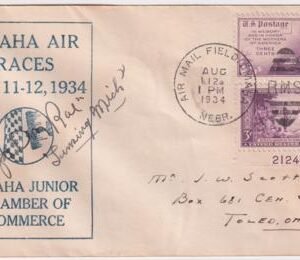 US 1934 Omaha Air Race Cover Flight Signed by Pilot, Roger Don Rae