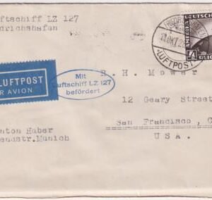 Germany 1928 Zeppelin American Flight Cover  with C37