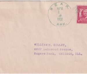 US Arkansas, Bear 1931 690 Fancy Cancel Cover with Joker Cancel