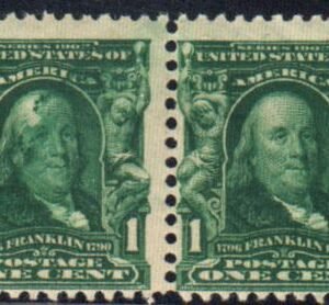 US 300 Bureau and Regular Issues Error Fine Mint LH/NH Diagonal Overinking