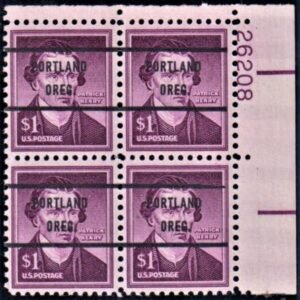 US 1052a VF Mint NH Precancelled Plate Block UR