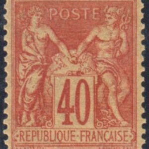 France 95b XF Mint NH Pristine OG - Pale Orange Red cv $145