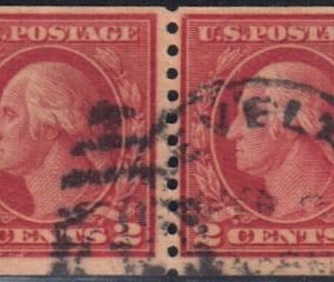 US 454 Washington / Franklin F - VF Used Pair, Cleveland Town Cancel cv $70