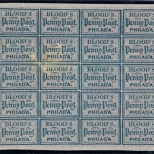 US 15L15a F - VF Mint Laid Paper Left Part of Sheet of 25 as Block of 20