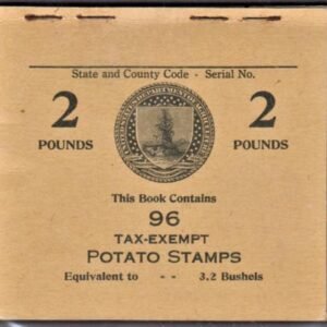 US RI14 Revenue Potato Tax Ave - VF Unused NH Fresh Unexploded Booklet cv $100