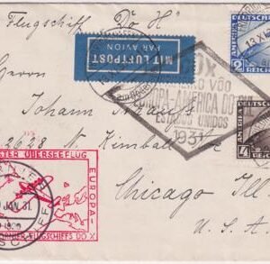 Germany 1930-1931 Do-X Flight Cover with C36 & C37