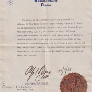 US 1934 Pond-Sabelli Transatlantic Flight to Rome, Crash in Italy, to London, to NY