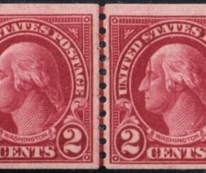 US 599 Var F - VF Mint NH Line Pair Large "Gripper" Crack Plate Variety