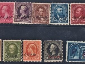 US Possessions - Guam 1-8, 10-12, E1 Ave - F - VF Mint H cv $1,630