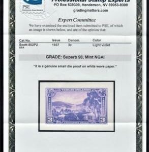 US 802P2 Superb Unused Small Die Proof on White Wove - PSE 98 Cert