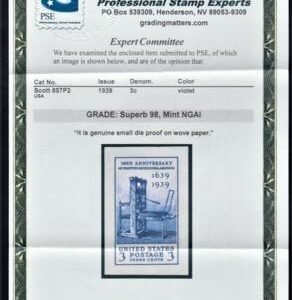 US 857P2 Superb Small Die Proof on White Wove - PSE 98 Cert