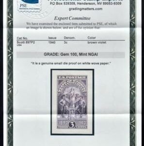 US 897P2 Superb Unused Small Die Proof on White Wove - PSE 100 Cert