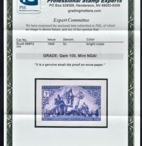 US 898P2 Superb Unused Small Die Proof on White Wove - PSE 100 Cert