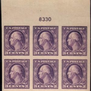 US 484 Washington / Franklin XF NH Mint Top Plate Block cv $160