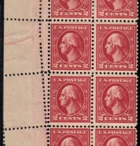 US 528B Error F-VF Mint H/LH/NH UL Corner Block of 8 with Foldover Creating Gutter
