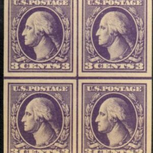 US 535 Washington / Franklin VF Mint LH Center Line Block cv $67.50
