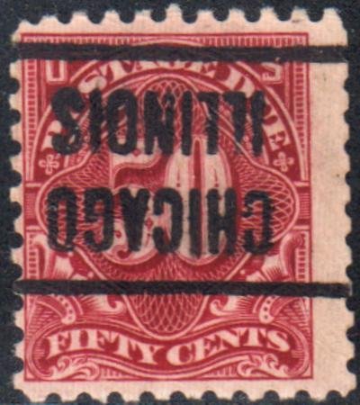 INV-21753itExt_e3d03864-d968-4e25-bc88-72b8032c023a US J58 Postage Dues Just Fine Used Inverted Chicago Precancel cv $750