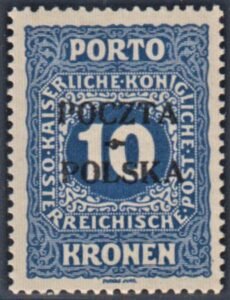 Poland J10a VF NH Counterfeit Overprint