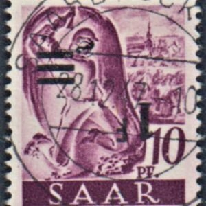 Saar 177 Superb Used Inverted on Printing II Signed with Cert cv $1,020