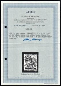 Saar 177 Superb Used Inverted on Printing II Signed with Cert cv $1,020