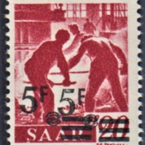 Saar 181 var. VF Mint NH 5F on 20pF, Printing II Double Overprint signed Brun + more cv $660